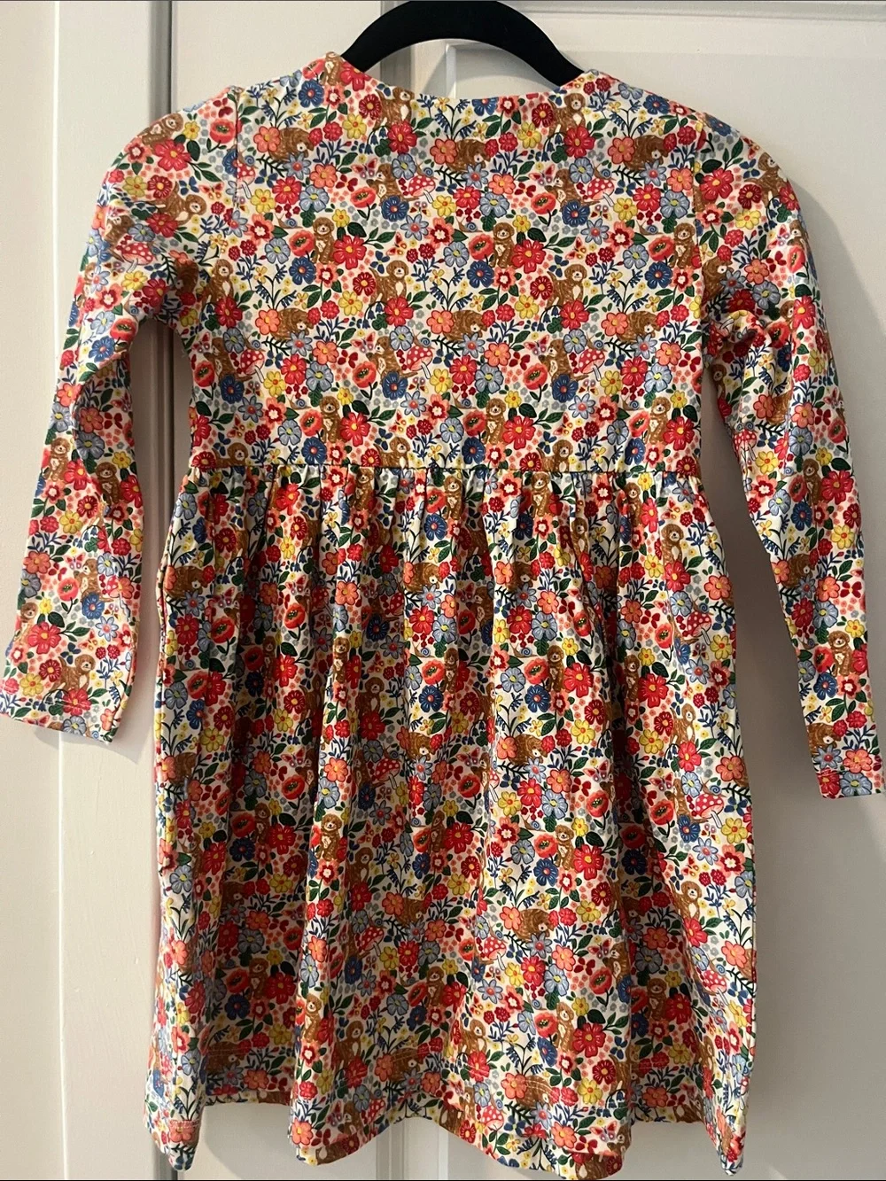 Mini Boden Multicolor Floral Cotton Long-Sleeve Dress